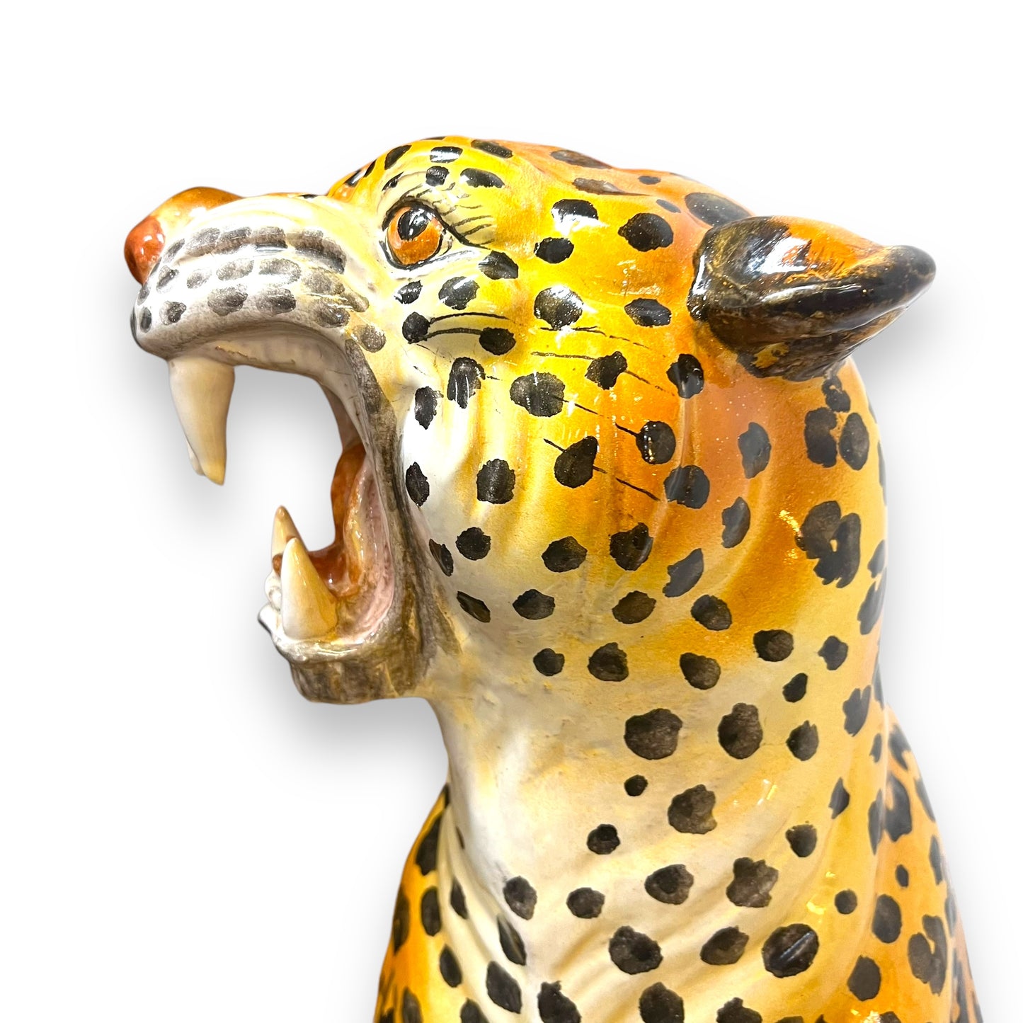 Italian Ceramic Cheetah Statue