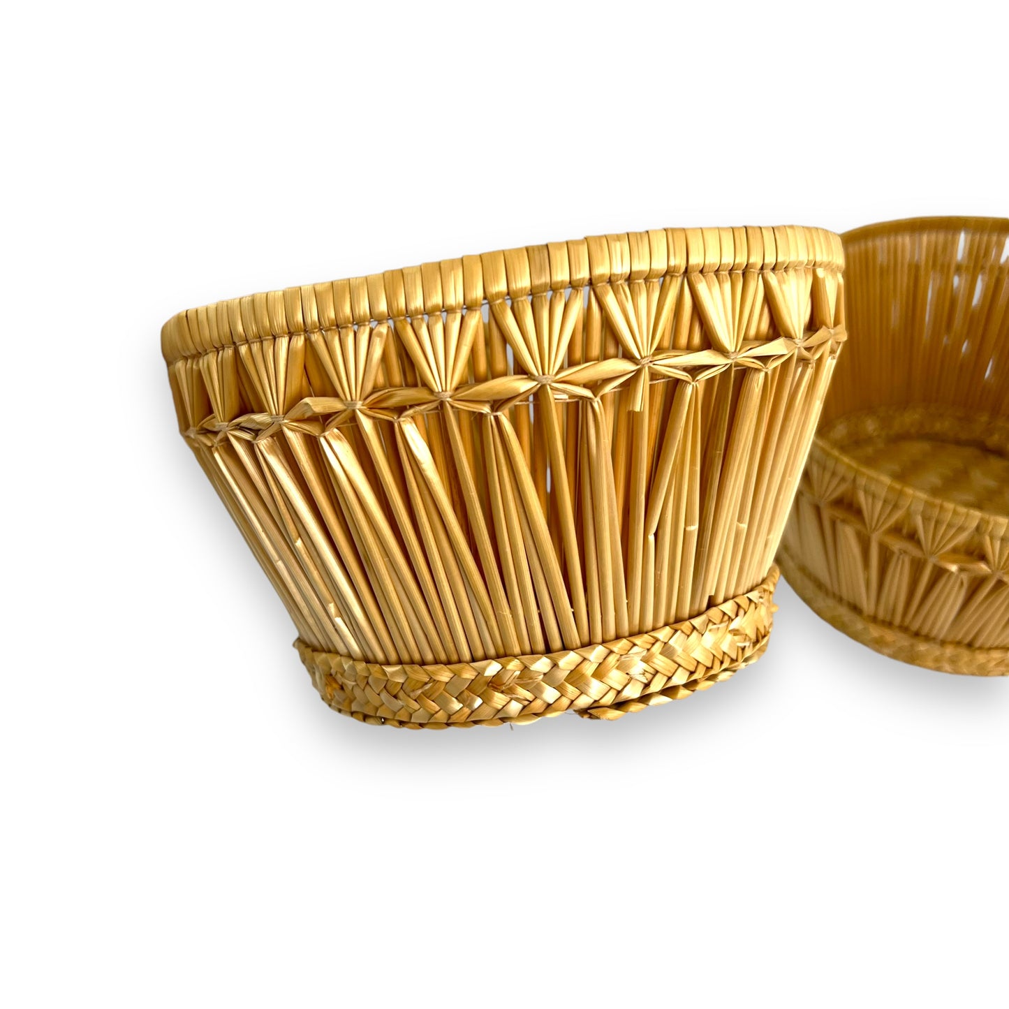 Wicker basket bowl set of 2