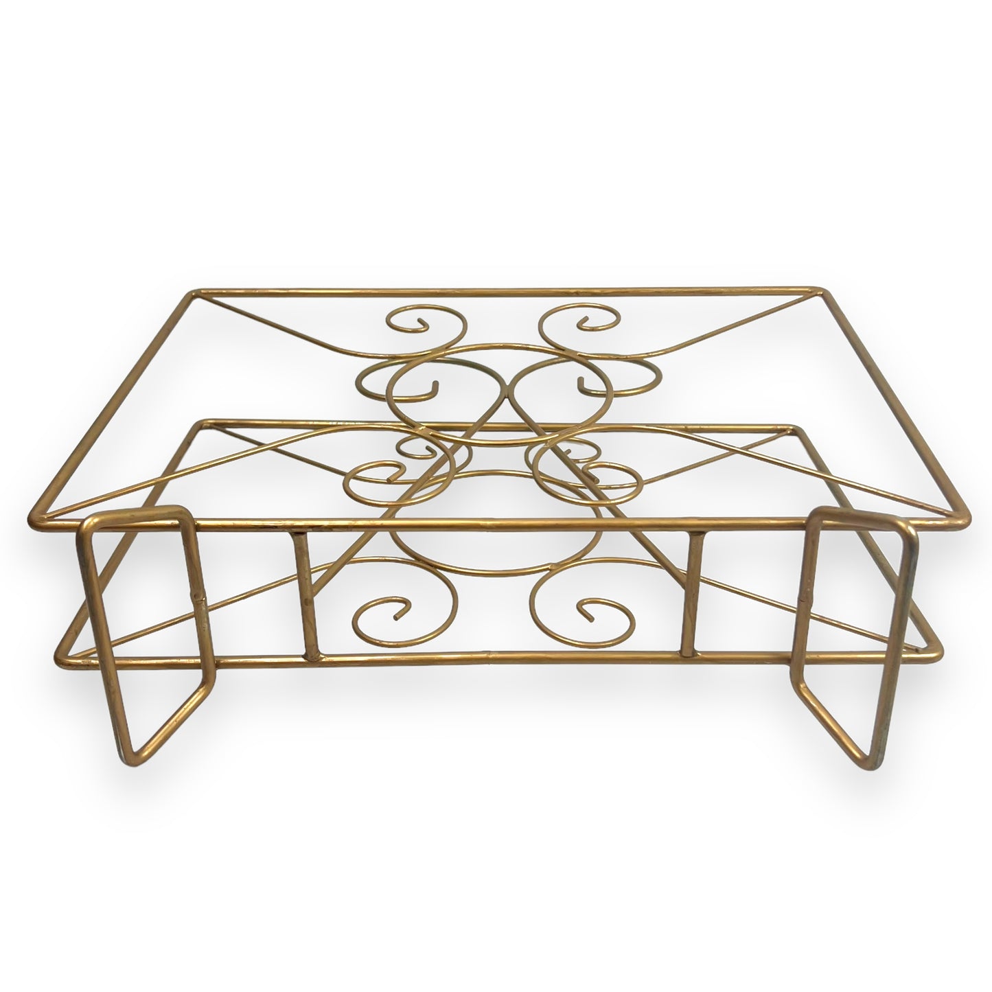 Vintage Gold swirl metal Magazine Rack