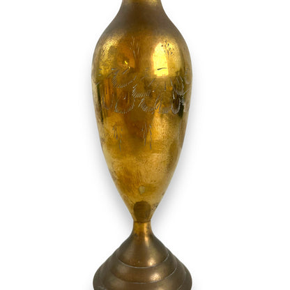 Brass vase with wavy top