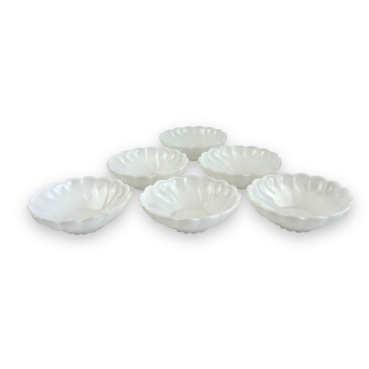 Set of 6 Vintage Milk Glass Bowls