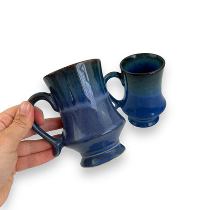 Blue Pottery Mug Set of 2