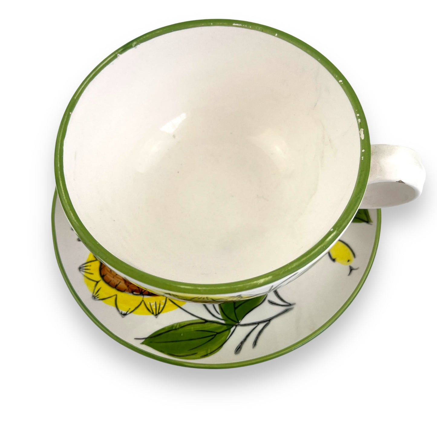 Large sunflower cup & saucer