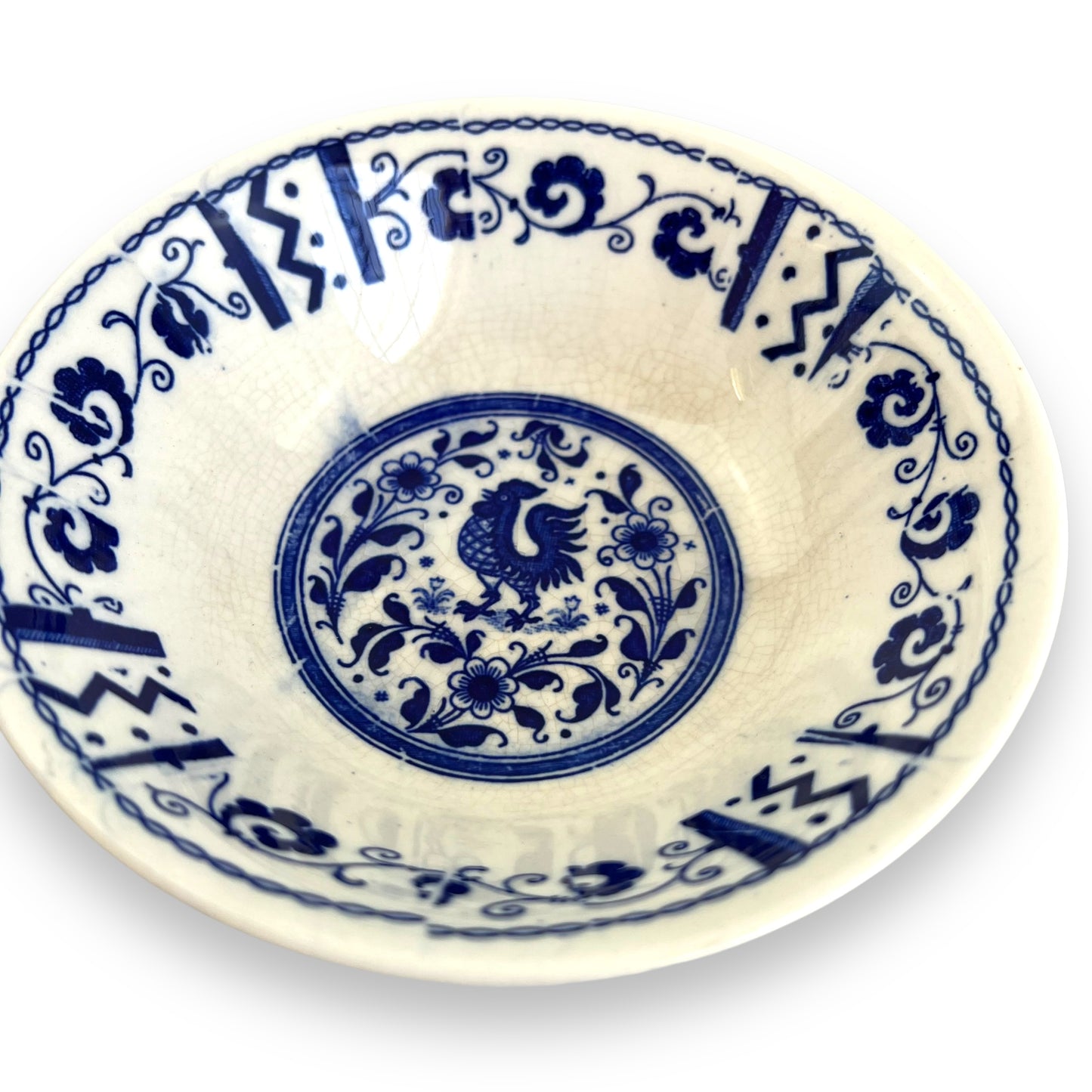 Blue Rooster Flower Pattern Bowl Set of 5