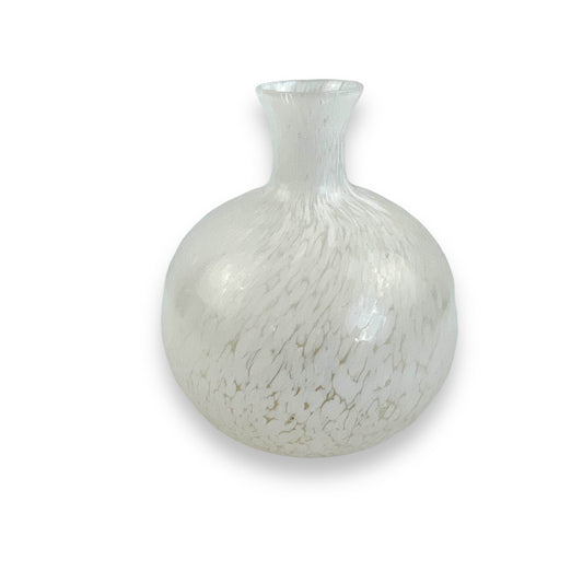 White speckled art glass vase