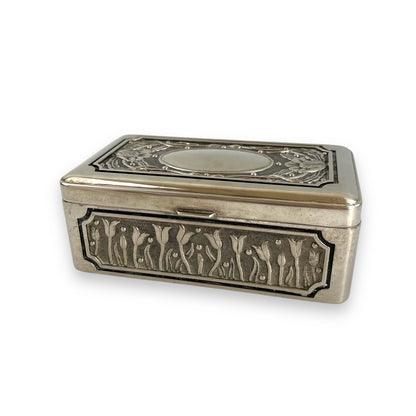 Silver Jewellery Box with blue lining