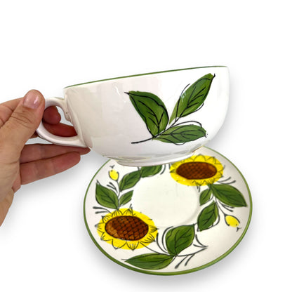 Large sunflower cup & saucer