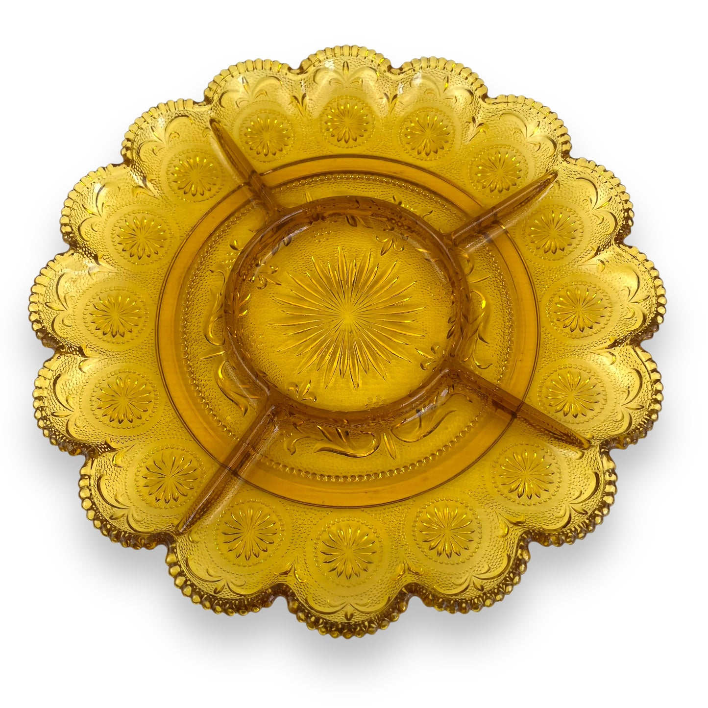 Brockway American Concord Amber Glass Serving Platter