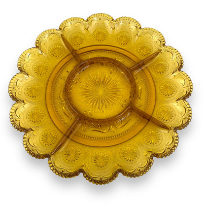 Brockway American Concord Amber Glass Serving Platter