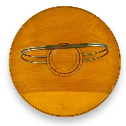 Vanikor Woodware Round Wood Serving Platter with Handle