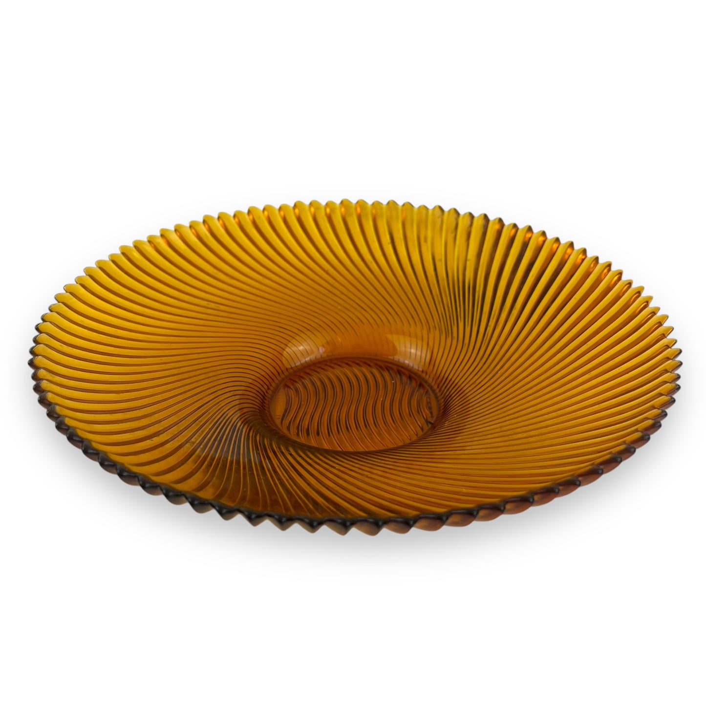 Amber Glass Decorative Display Bowl