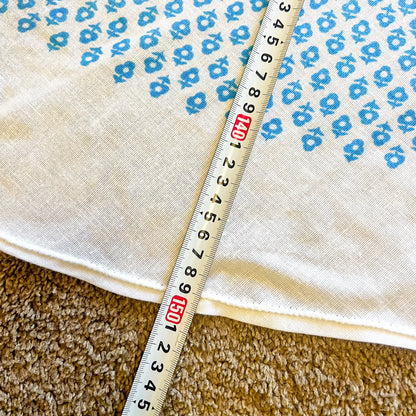 Blue and White Round check pattern tablecloth